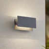 Terrassebelysning ^ Lucande udendørs LED-væglampe Meja, grå, aluminium, 27 cm, IP54