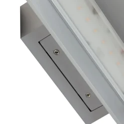 Terrassebelysning ^ Lucande udendørs LED-væglampe Meja, grå, aluminium, 27 cm, IP54