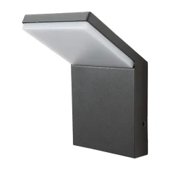 Lucande Terrassebelysning|Væglamper > udendørs LED-væglampe Nevio, 17 cm, antracit, aluminium
