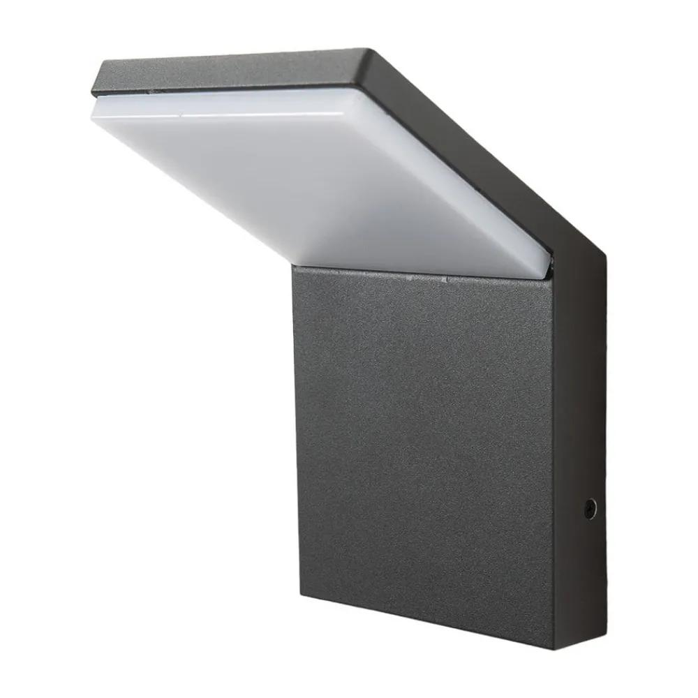 Lucande Terrassebelysning|Væglamper > udendørs LED-væglampe Nevio, 17 cm, antracit, aluminium