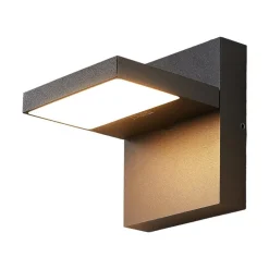 Lucande Terrassebelysning|Væglamper > udendørs LED-væglampe Silvan, antracit, IP65, 14 cm