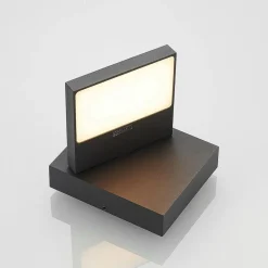Lucande Terrassebelysning|Væglamper > udendørs LED-væglampe Silvan, antracit, IP65, 14 cm