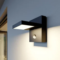 Lucande Væglampe Med Sensor|Terrassebelysning > udendørs LED-væglampe Silvan, antracit, sensor, IP54
