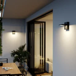Lucande Væglampe Med Sensor|Terrassebelysning > udendørs LED-væglampe Silvan, antracit, sensor, IP54