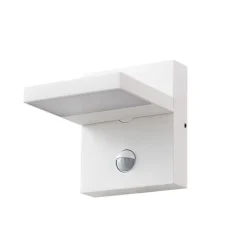 Lucande Væglampe Med Sensor|Væglamper > udendørs LED-væglampe Silvan, hvid, sensor, IP54, 16 cm