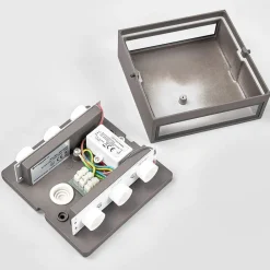 Væglamper ^ Lucande udendørs LED-væglampe Trixy, antracit, metal, IP54