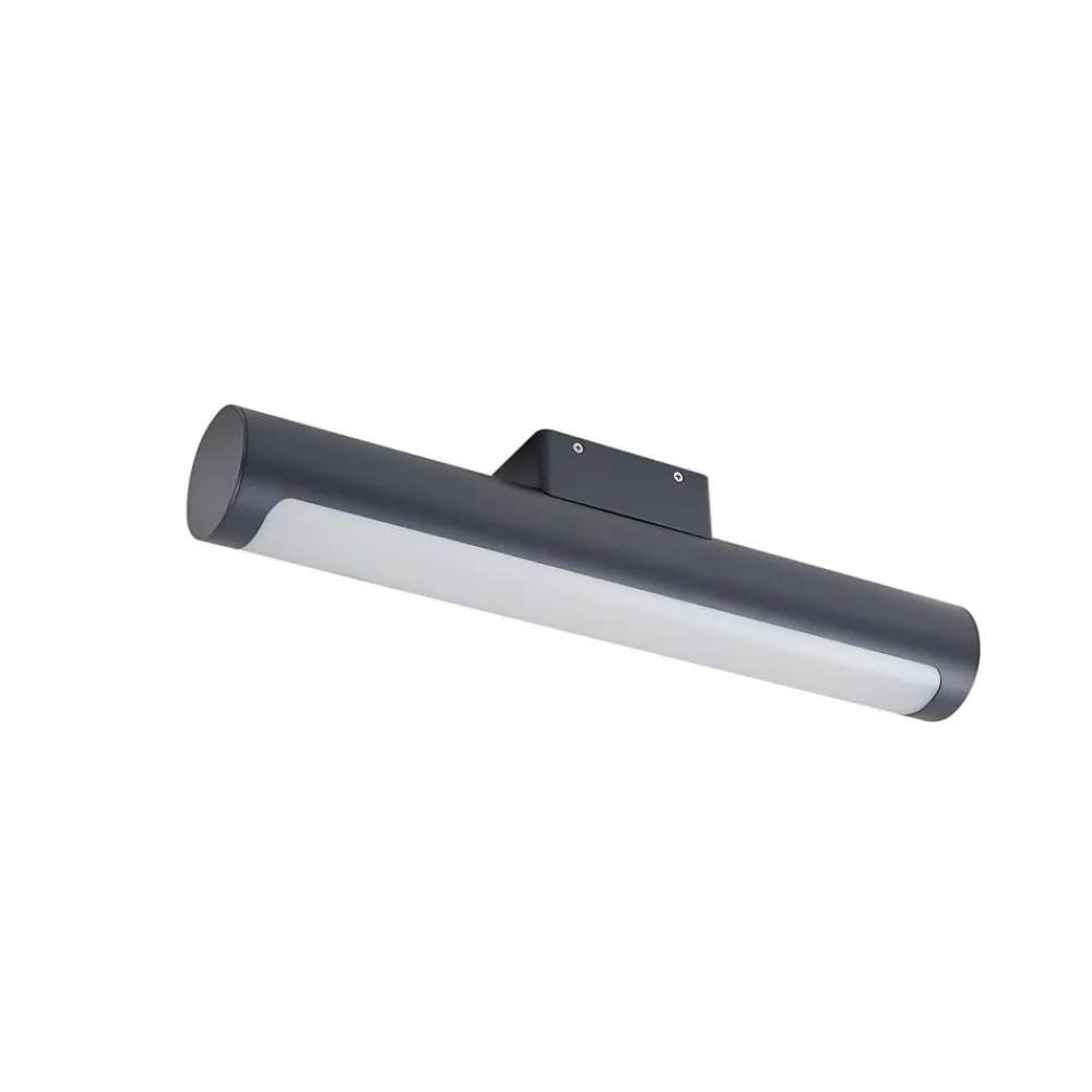 Væglamper ^ Lucande udendørs LED-væglampe Tuberia, antracit, metal, Ø 7cm