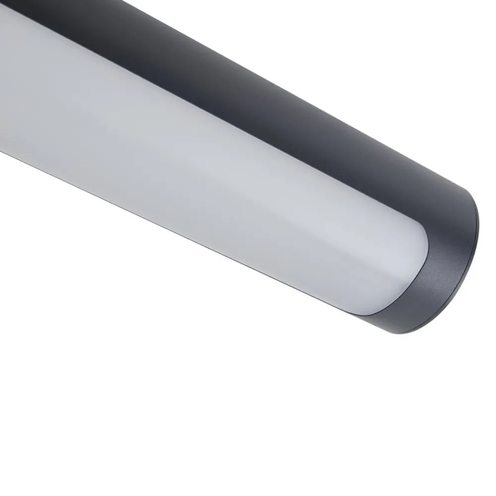 Væglamper ^ Lucande udendørs LED-væglampe Tuberia, antracit, metal, Ø 7cm