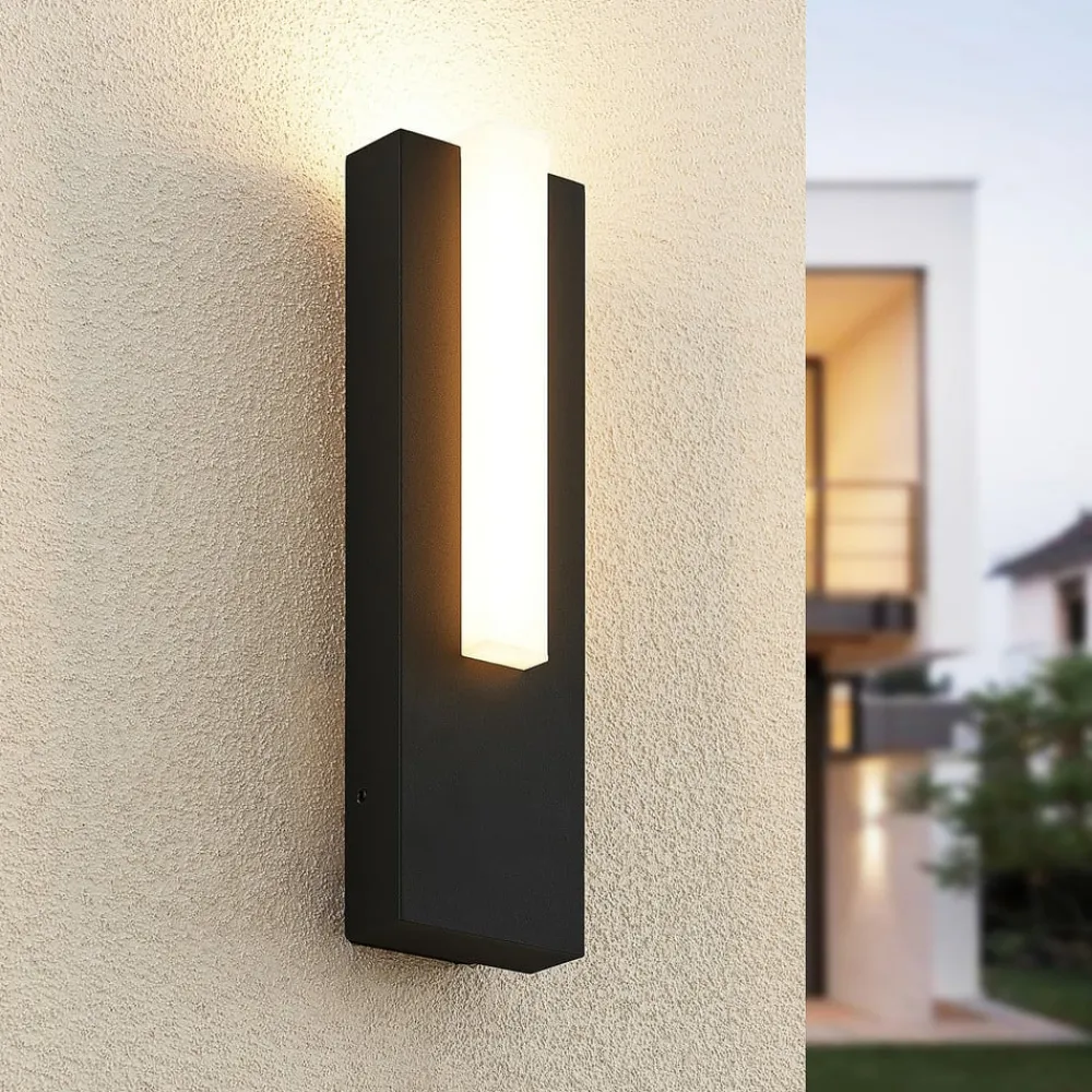 Lucande Terrassebelysning|Væglamper > udendørs LED-væglampe Virgalia, 31 cm, antracit, IP65