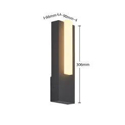 Lucande Terrassebelysning|Væglamper > udendørs LED-væglampe Virgalia, 31 cm, antracit, IP65