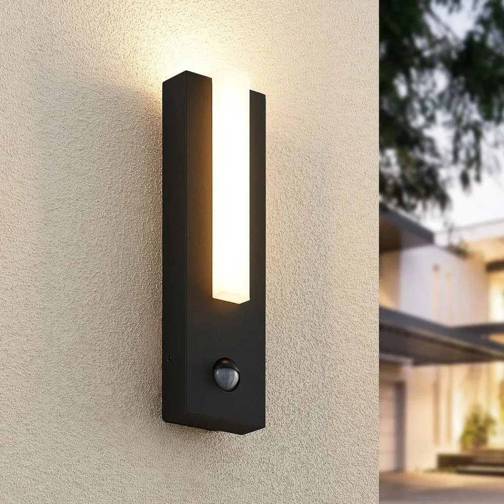 Lucande Væglampe Med Sensor|Terrassebelysning > udendørs LED-væglampe Virgalia, bevægelsessensor, IP54