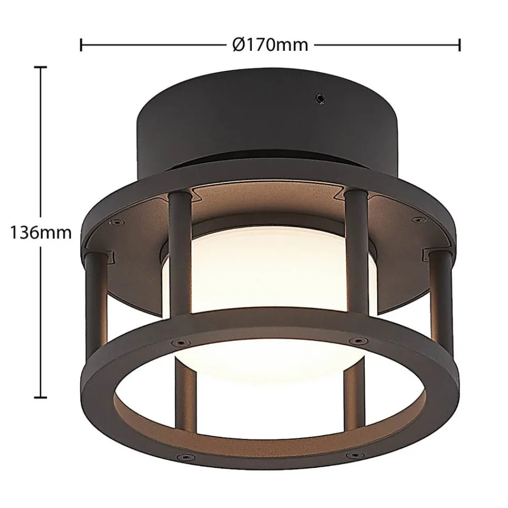 Lucande Terrassebelysning|Udendørs Loftlamper > udendørs loftlampe Berenike, Ø 17 cm, grå, GX53