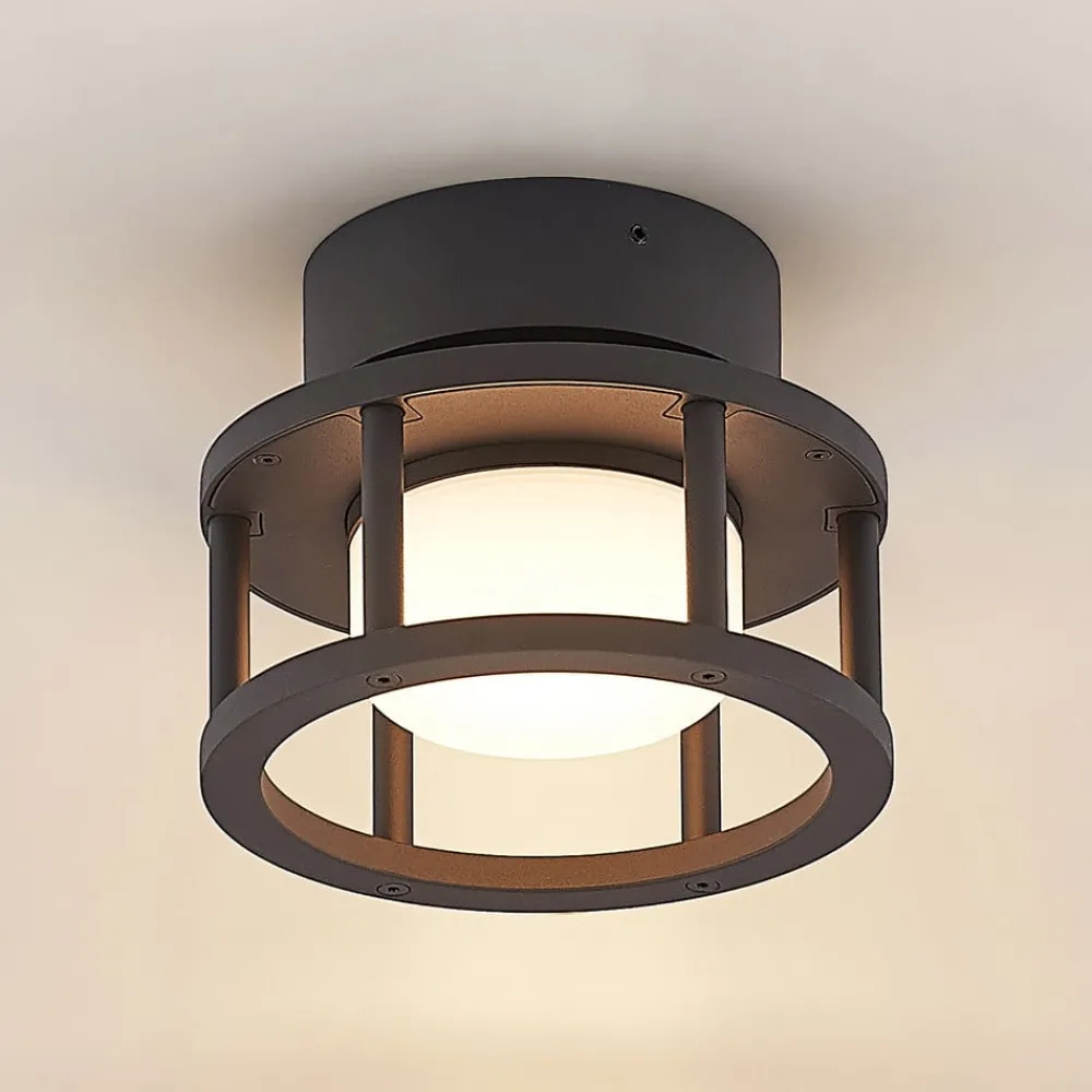 Lucande Terrassebelysning|Udendørs Loftlamper > udendørs loftlampe Berenike, Ø 17 cm, grå, GX53