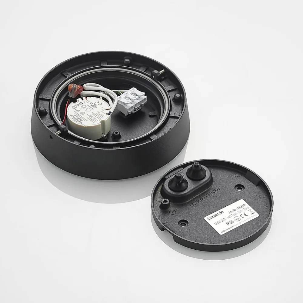 Lucande Udendørs Loftlamper|Loftlamper > udendørs loftlampe Kelissa, rund, sort