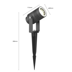 Terrassebelysning|Udendørs Spot ^ Lucande udendørs spotlampe Galina, jordspyd, stik, grå, 11 cm