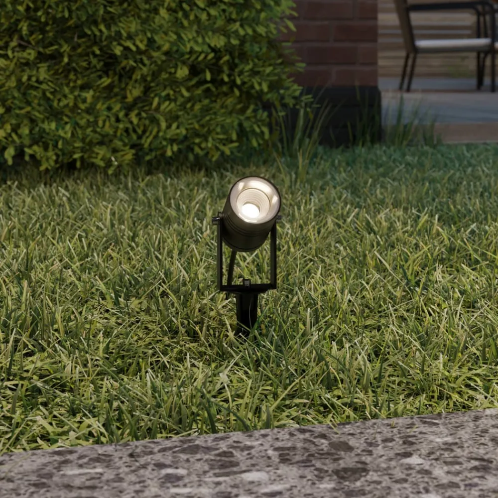 Terrassebelysning|Udendørs Spot ^ Lucande udendørs spotlampe Galina, sæt med 4, jordspyd, stik