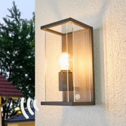 Lucande Væglampe Med Sensor|Terrassebelysning > udendørs væglampe Annalea, 29 cm, 1 lyskilde, IP54, sensor