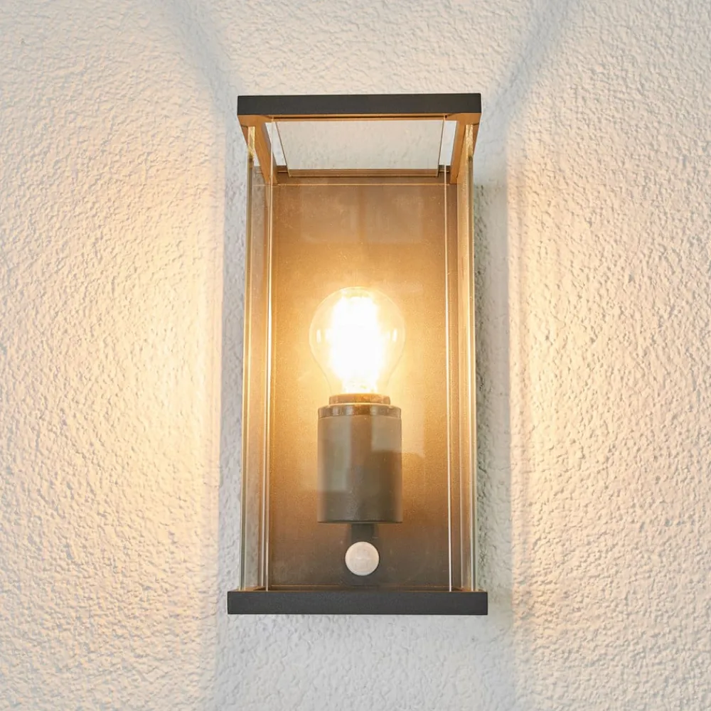 Lucande Væglampe Med Sensor|Terrassebelysning > udendørs væglampe Annalea, 29 cm, 1 lyskilde, IP54, sensor