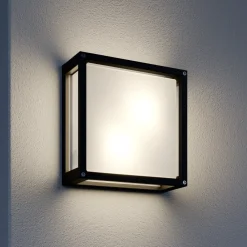 Lucande Terrassebelysning|Væglamper > udendørs væglampe Aurelien, antracit, metal, 25x 25cm