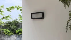 Terrassebelysning|Væglamper ^ Lucande udendørs væglampe Aurelien, grå, metal, 12,5 cm, IP54