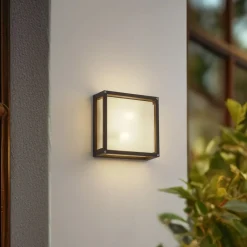 Lucande Væglampe Med Sensor|Terrassebelysning > udendørs væglampe Aurelien, antracit, sensor, 25x25 cm