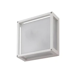 Væglampe Med Sensor|Terrassebelysning ^ Lucande udendørs væglampe Aurelien, hvid, sensor, 25 x 25 cm