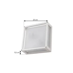 Væglampe Med Sensor|Terrassebelysning ^ Lucande udendørs væglampe Aurelien, hvid, sensor, 25 x 25 cm