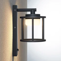 Lucande Væglampe Med Sensor|Væglamper > udendørs væglampe Berenike, sensor, antracit, metal