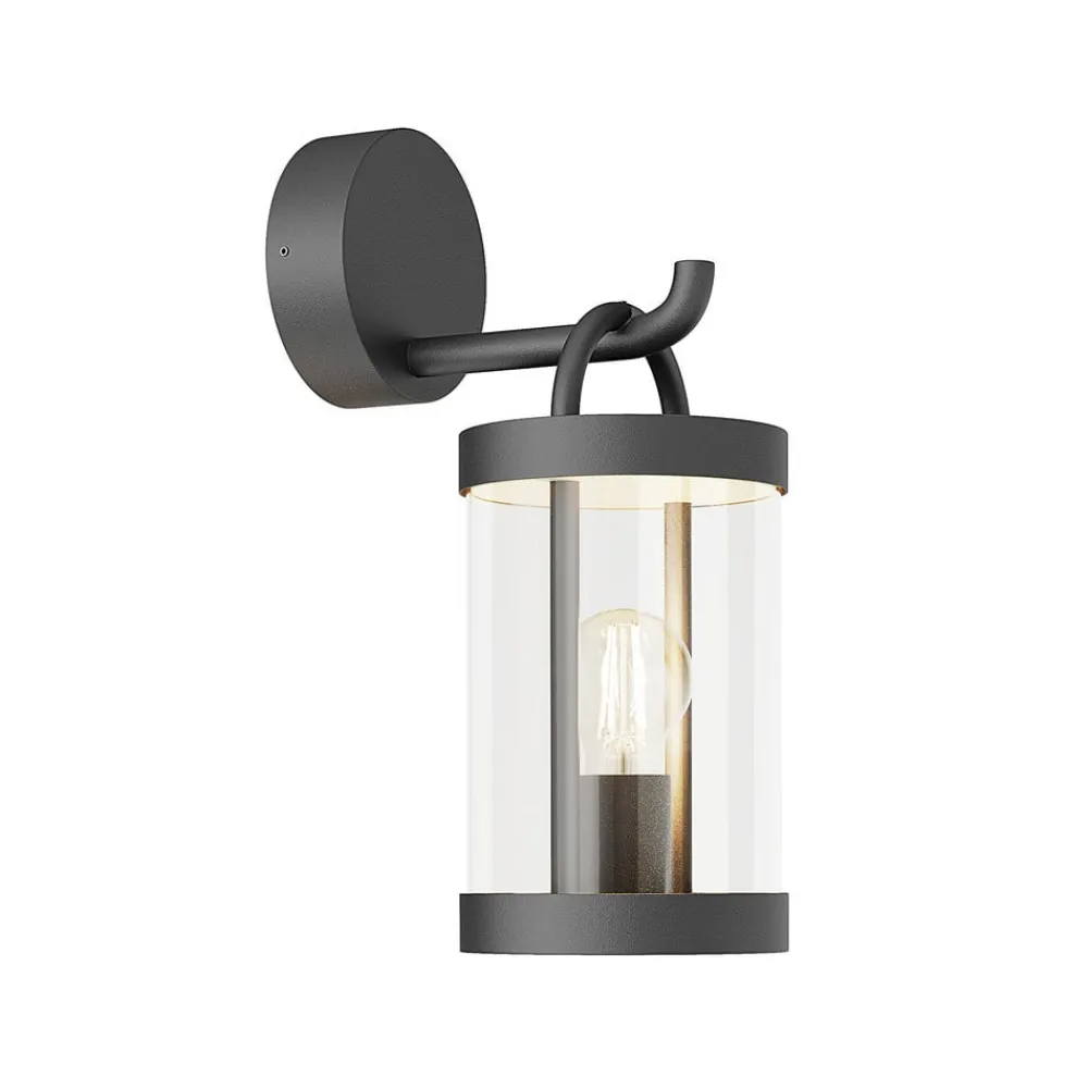 Lucande Terrassebelysning|Væglamper > udendørs væglampe Cassian, 30 cm, antracit, IP54
