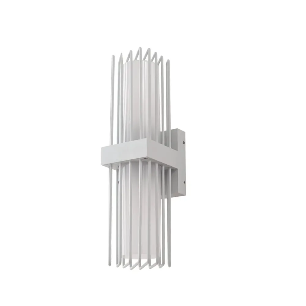 Terrassebelysning|Væglamper ^ Lucande udendørs væglampe Chandan, 42 cm, hvid, metal, IP54