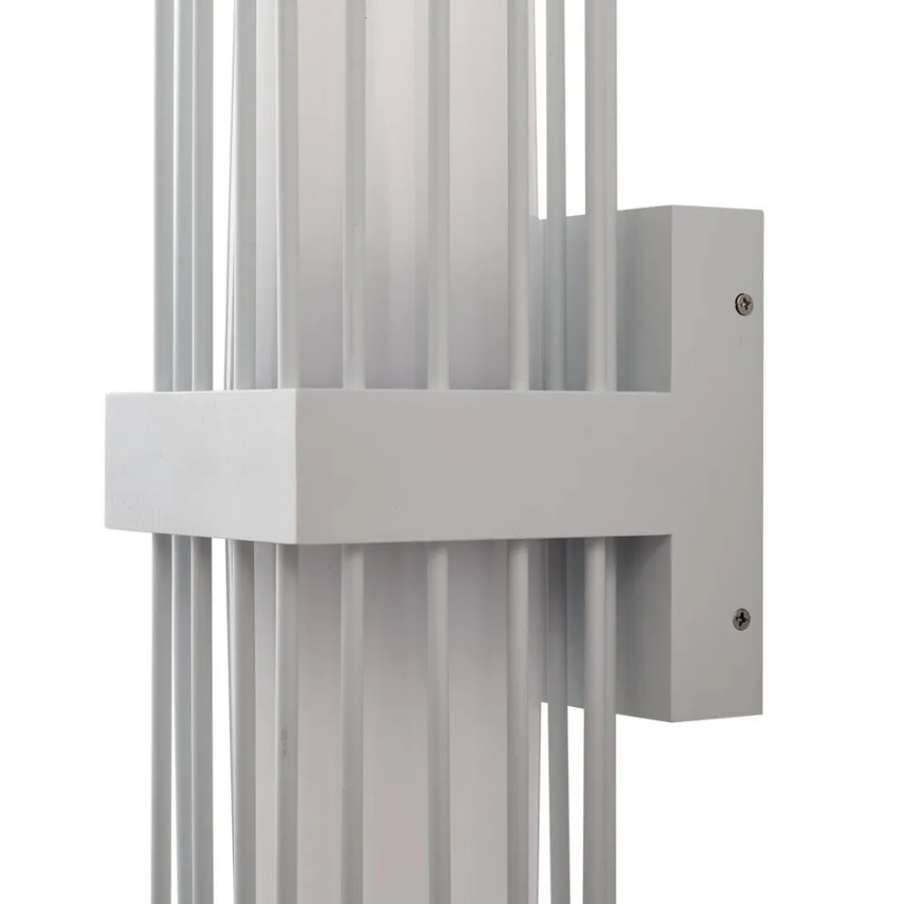Terrassebelysning|Væglamper ^ Lucande udendørs væglampe Chandan, 42 cm, hvid, metal, IP54