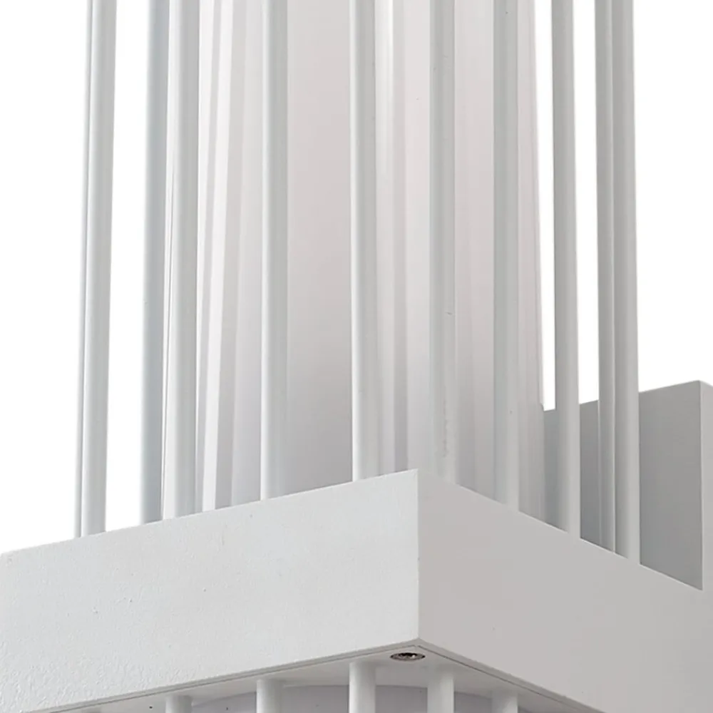 Terrassebelysning|Væglamper ^ Lucande udendørs væglampe Chandan, 42 cm, hvid, metal, IP54