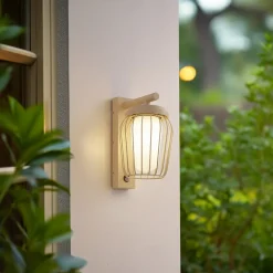 Lucande Væglampe Med Sensor|Terrassebelysning > udendørs væglampe Chandan, 30 cm, beige, sensor, IP44