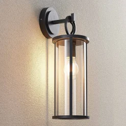 Lucande Terrassebelysning|Væglamper > udendørs væglampe Emmeline, klar, aluminium, højde 45 cm
