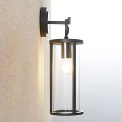 Lucande Terrassebelysning|Væglamper > udendørs væglampe Emmeline, klar, aluminium, højde 45 cm