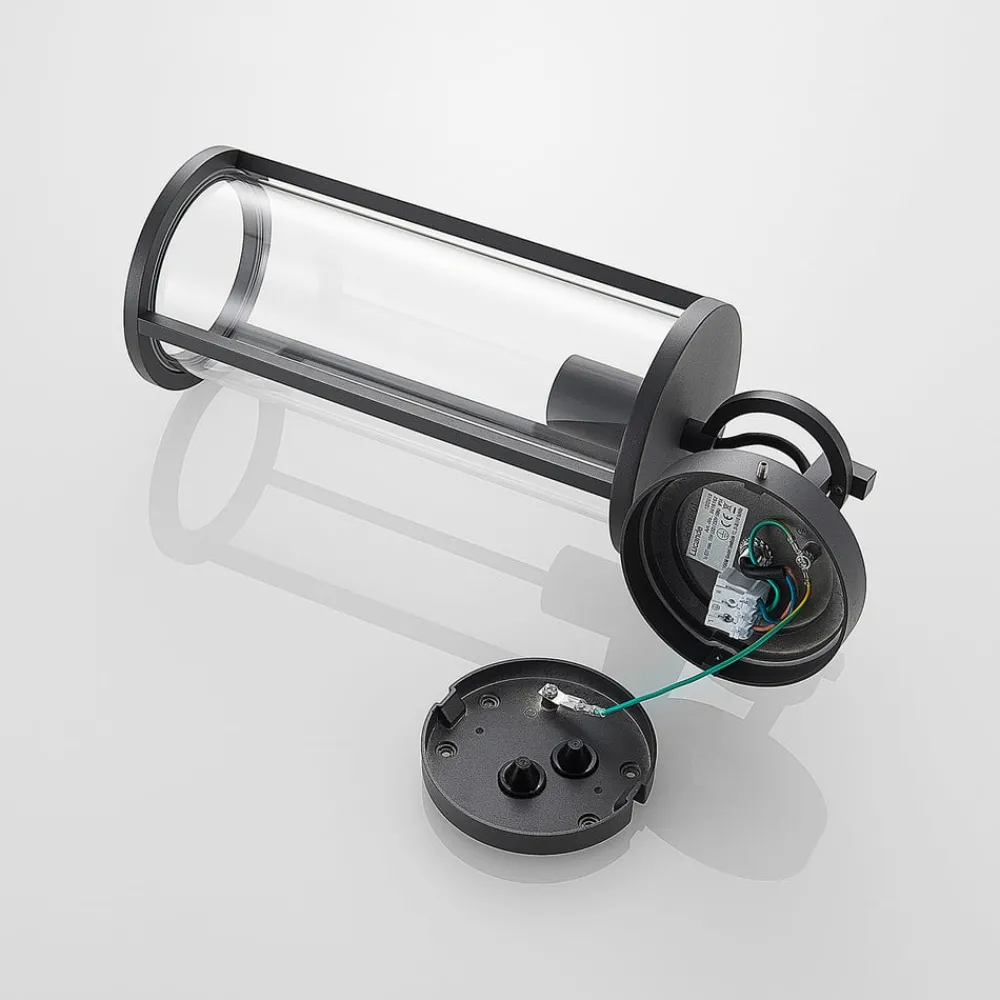 Lucande Terrassebelysning|Væglamper > udendørs væglampe Emmeline, klar, aluminium, højde 45 cm