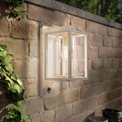 Lucande Væglampe Med Sensor|Terrassebelysning > udendørs væglampe Ferda, sensor, pendel, beige, IP44