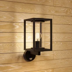 Væglampe Med Sensor|Væglamper ^ Lucande udendørs væglampe Ferda, sensor, opretstående antracit IP44
