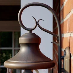 Terrassebelysning|Væglamper ^ Lucande udendørs væglampe Marcellino, rust, metal, glas