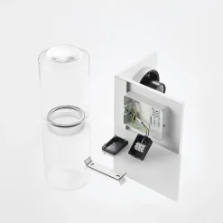Væglamper ^ Lucande udendørs væglampe Semka, hvid, aluminium, glas, 20 cm