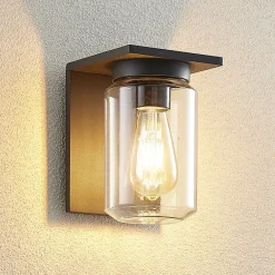 Lucande Terrassebelysning > udendørs væglampe Semka, antracit, aluminium, glas, 20 cm