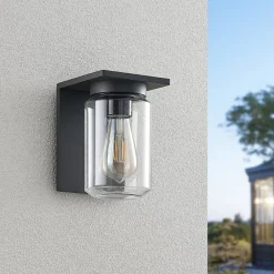 Lucande Terrassebelysning > udendørs væglampe Semka, antracit, aluminium, glas, 20 cm