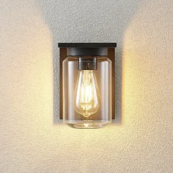 Lucande Terrassebelysning > udendørs væglampe Semka, antracit, aluminium, glas, 20 cm
