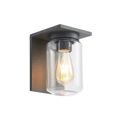 Lucande Terrassebelysning > udendørs væglampe Semka, antracit, aluminium, glas, 20 cm