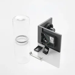 Lucande Terrassebelysning > udendørs væglampe Semka, antracit, aluminium, glas, 20 cm