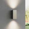 Væglamper ^ Lucande udendørs væglampe Tavi, 15 cm, sølv, Bridgelux LED