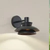Terrassebelysning|Væglamper ^ Lucande udendørs væglampe Thais, sort, metal, Ø 25 cm