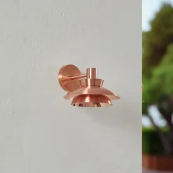 Terrassebelysning ^ Lucande udendørs væglampe Thais, kobberfarvet, stål