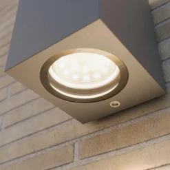 Væglamper ^ Lucande udendørs væglampe Xava, downlight, antracit, GU10