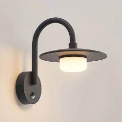 Væglampe Med Sensor|Væglamper ^ Lucande udendørs væglampe Zamalino, 31 cm, antracit, sensor